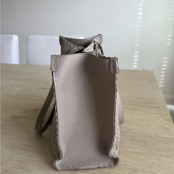 Falor Woven Leather Tote Bag - Gray - Picture 4 of 4